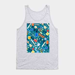 Shimmery Fingernail Equipment - Teal - Pattern Tank Top